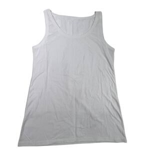 Plain Solid White  Scoop Neck Tank Top